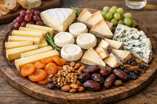 Plateau de fromages et fruits secs